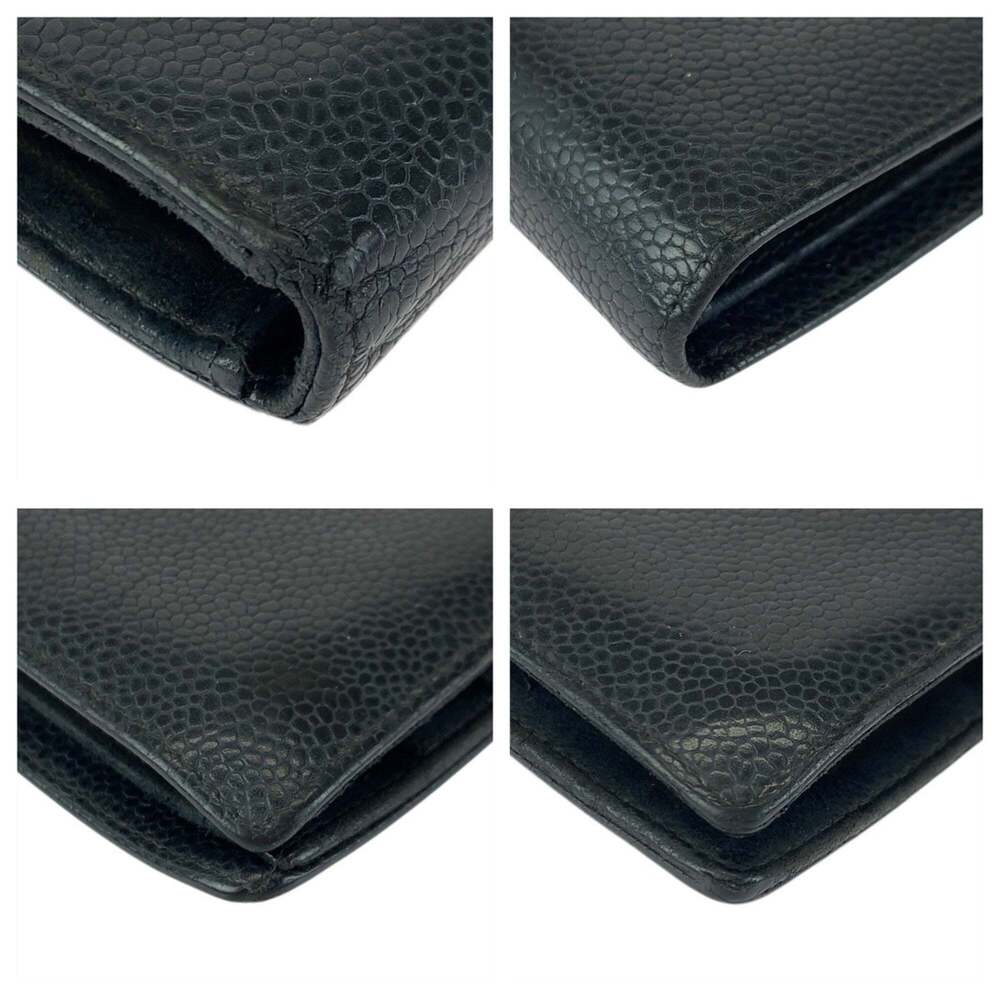 CHANEL Vintage Black Leather Logo Wallet - Picture 4 of 10